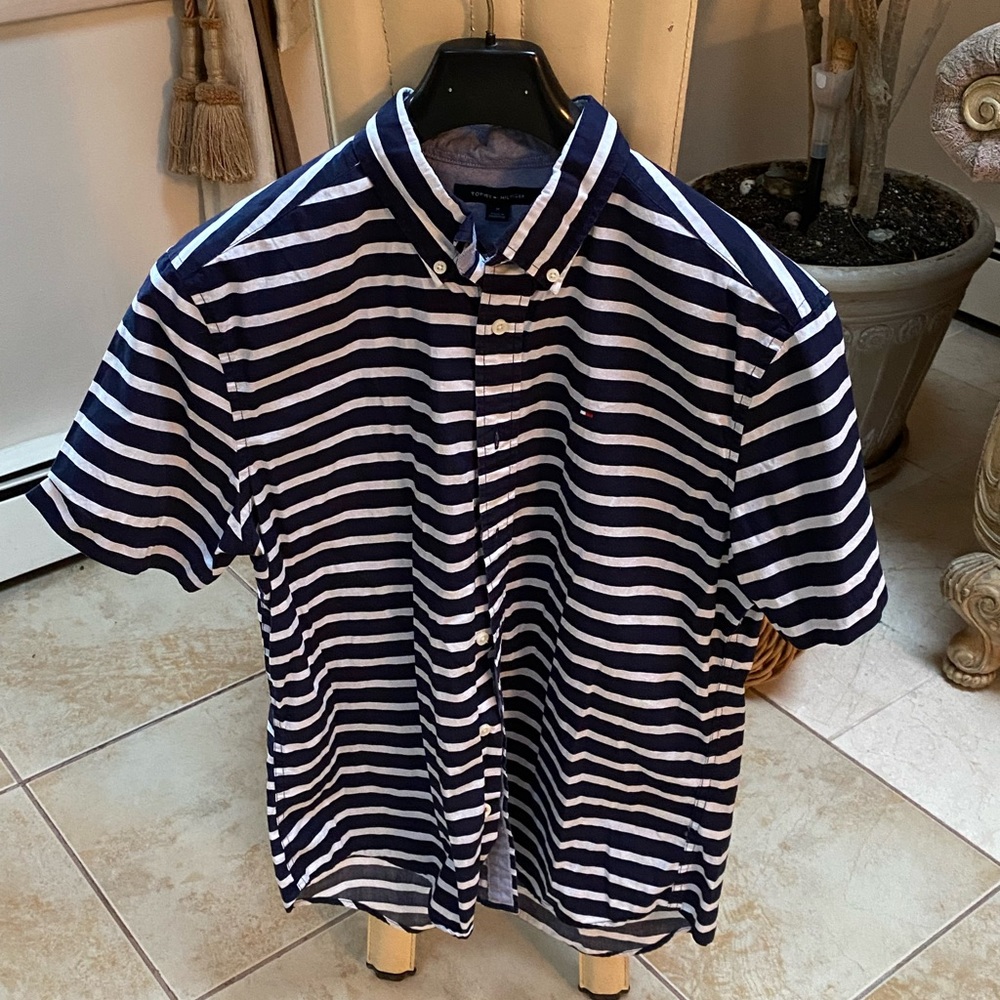 Tommy Hilfiger man’s cabana  top /shirt Nautical Striped size M